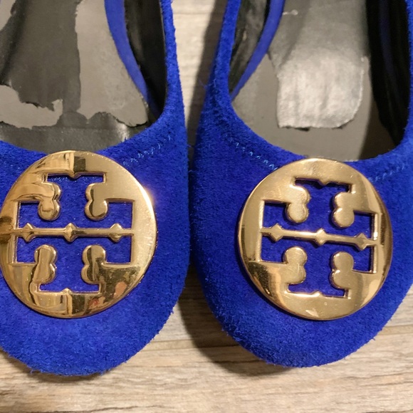 TORY BURCH COBALT REVA FLATS SZ8 - Picture 2 of 7